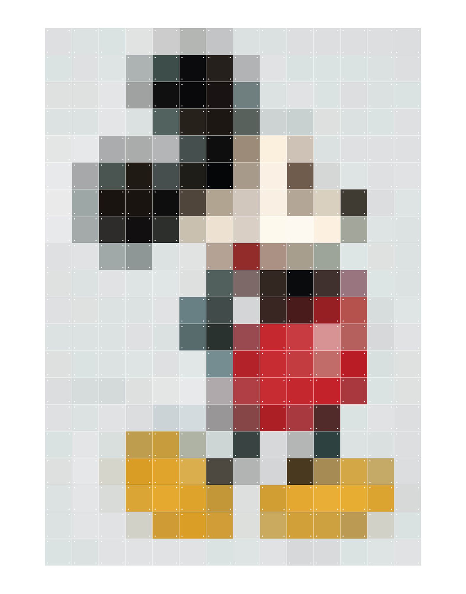 《送料無料》IXXI Unisex デコレーション ホワイト 合成紙 Mickey Mouse Pixel