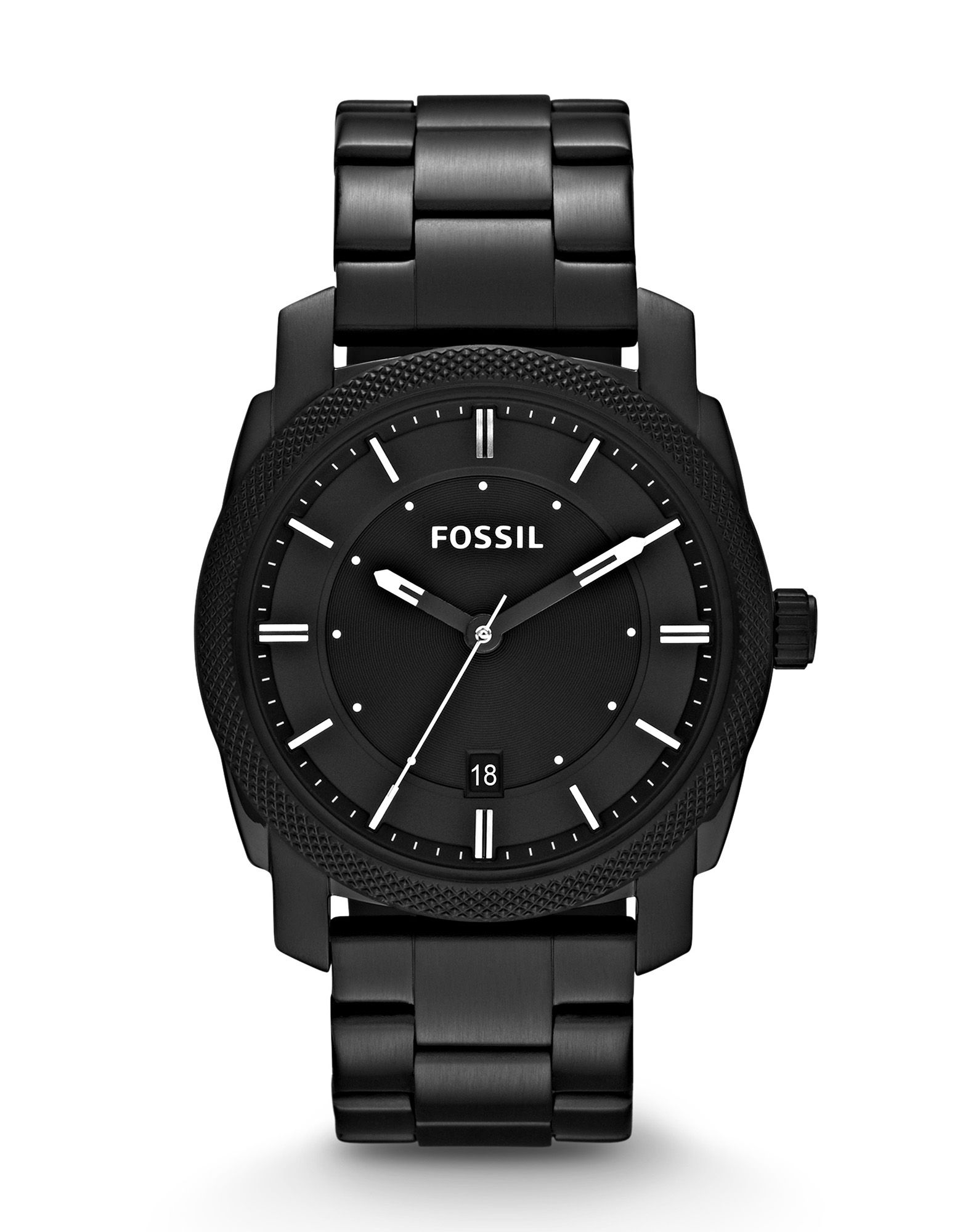 《セール開催中》FOSSIL メンズ 腕時計 ブラック ステンレススチール MACHINE