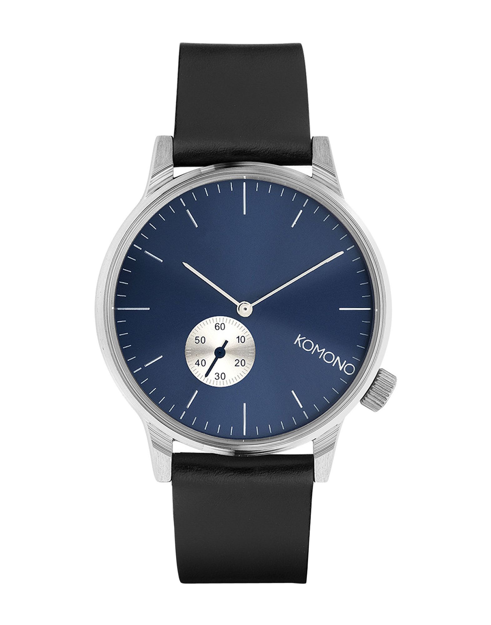 《送料無料》KOMONO Unisex 腕時計 ダークブルー ステンレススチール / 革 KOM-W3001 Winston Subs Silver-Blue