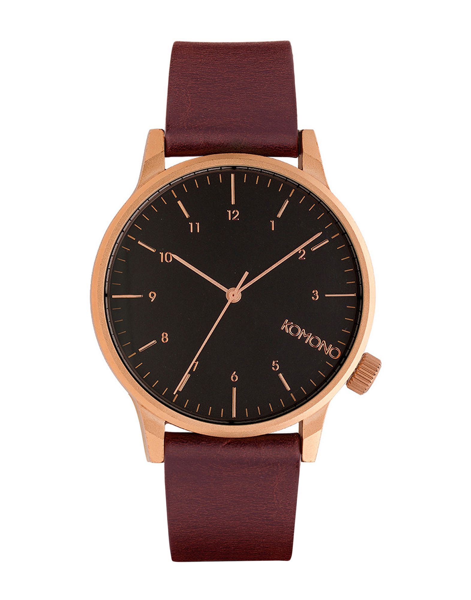 KOMONO Unisex 腕時計 ブラック ステンレススチール / 革 KOM-W2265 Winston Regal Burgundy