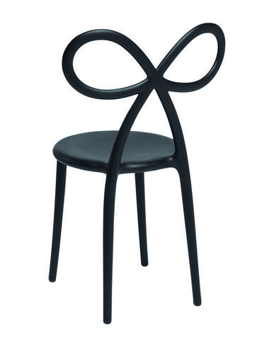 Qeeboo Ribbon Chair Chair Or Bench Black Size - Polyethylene