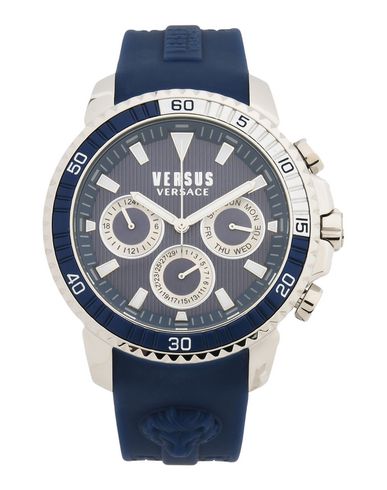 Versus Versace Aberdeen Man Wrist Watch Pastel Blue Size - Stainless Steel, Rubber