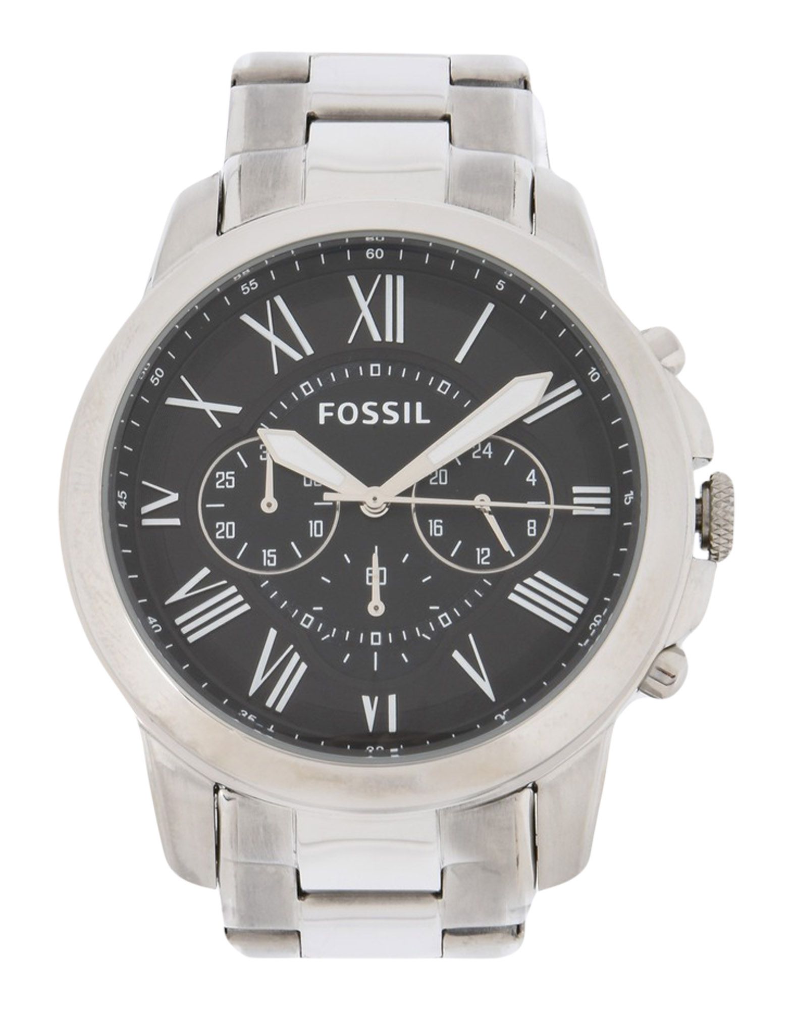 《送料無料》FOSSIL メンズ 腕時計 シルバー ステンレススチール GRANT
