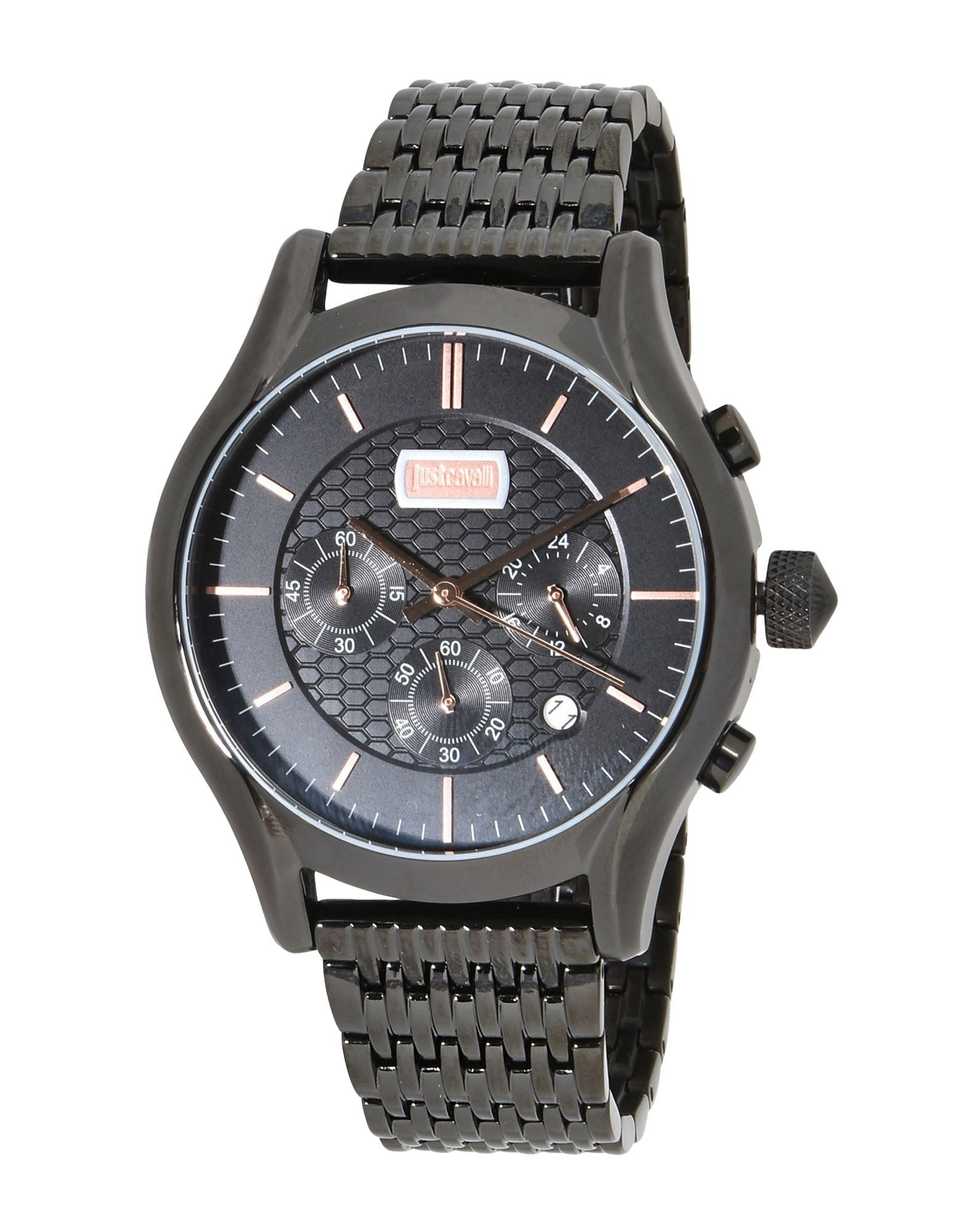《送料無料》JUST CAVALLI メンズ 腕時計 ブラック ステンレススチール ELEGANT