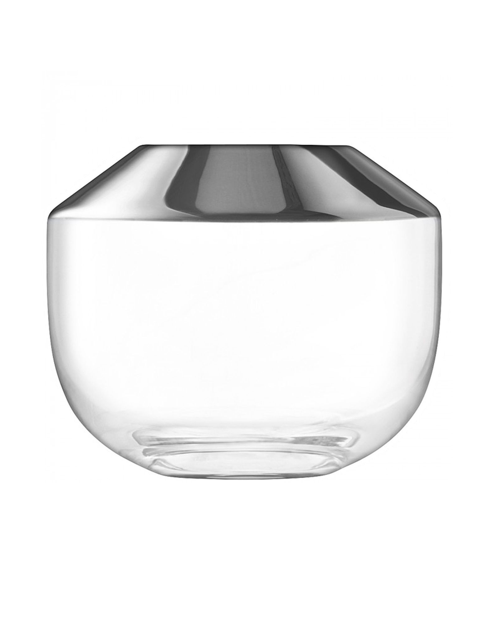 《送料無料》LSA Unisex ベース シルバー ガラス Space Vase