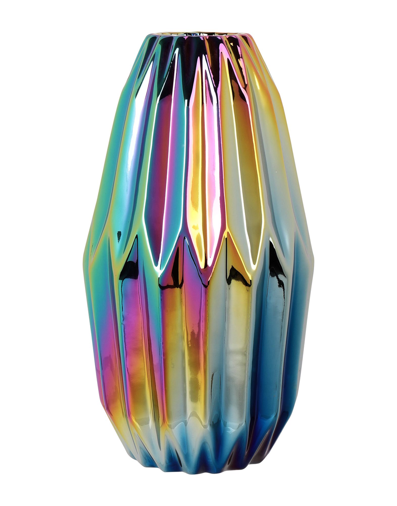 《送料無料》POLS POTTEN Unisex ベース ゴールド 陶製 Vase Oily folds M
