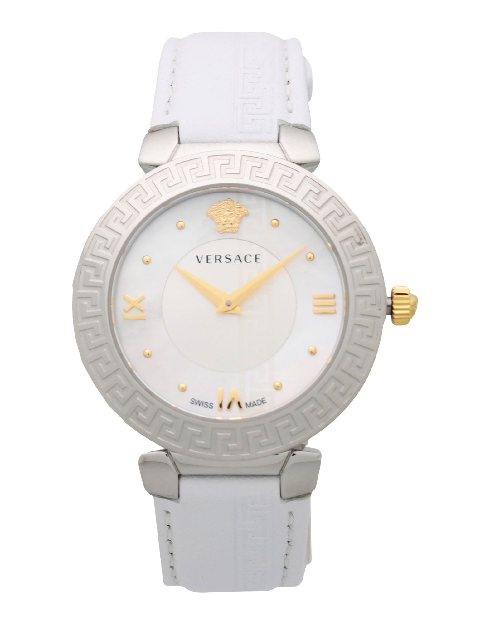 《セール開催中》VERSACE レディース 腕時計 ホワイト 革 / ステンレススチール DAPHNIS - 35 MM