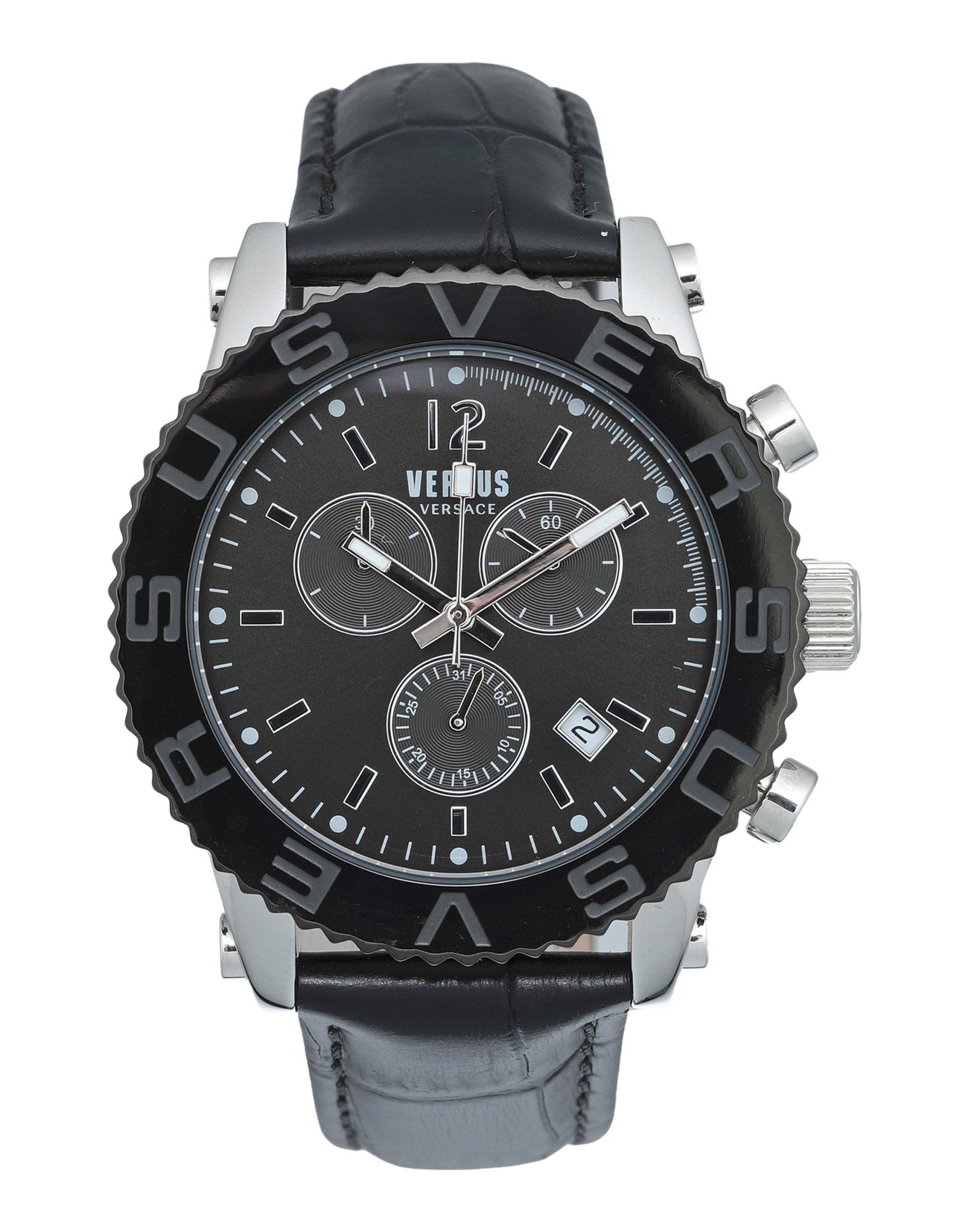 《送料無料》VERSUS VERSACE レディース 腕時計 ブラック ステンレススチール 革 VERSUS MADISON CHRONO