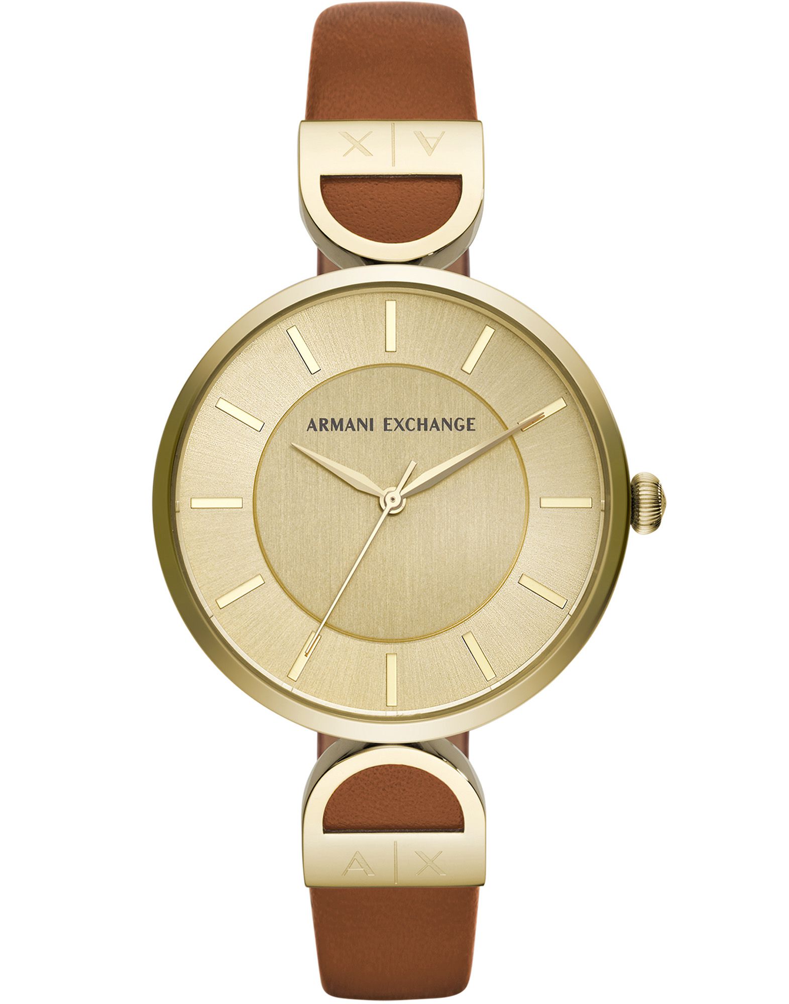 《送料無料》ARMANI EXCHANGE レディース 腕時計 ゴールド ステンレススチール / 革