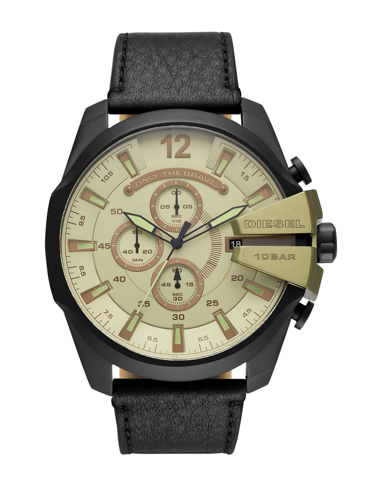 《期間限定セール中》DIESEL メンズ 腕時計 ブラック ステンレススチール / 革 DZ4495 CHIEF