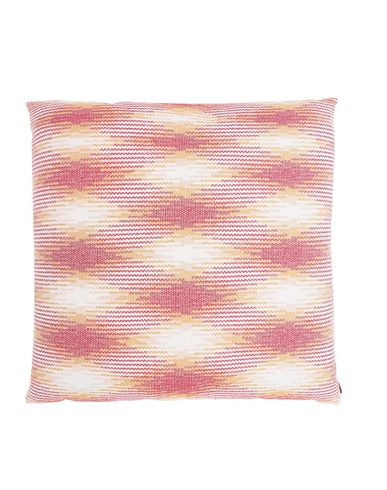 Missoni Home Wigan Pillow Or Pillow Case Coral Size - Acrylic, Wool, Polyester In Red