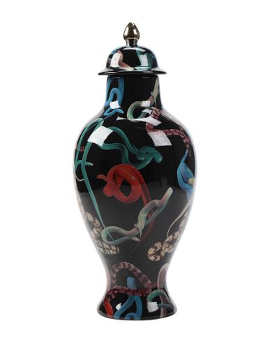Seletti Wears Toiletpaper Snakes Vase Black Size - Porcelain