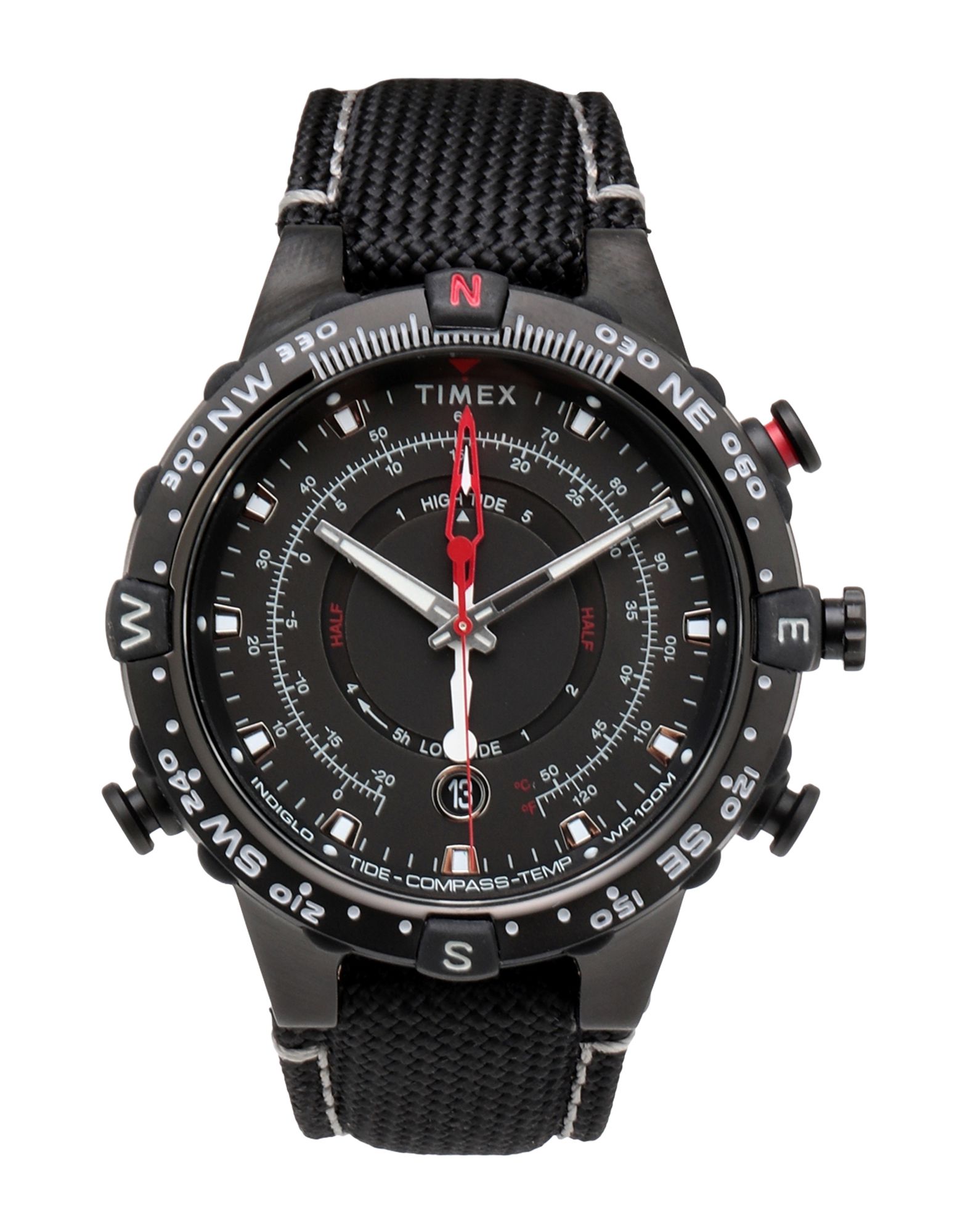 《セール開催中》TIMEX メンズ 腕時計 ブラック 紡績繊維 ALLIED TIDE TEMP COMPASS