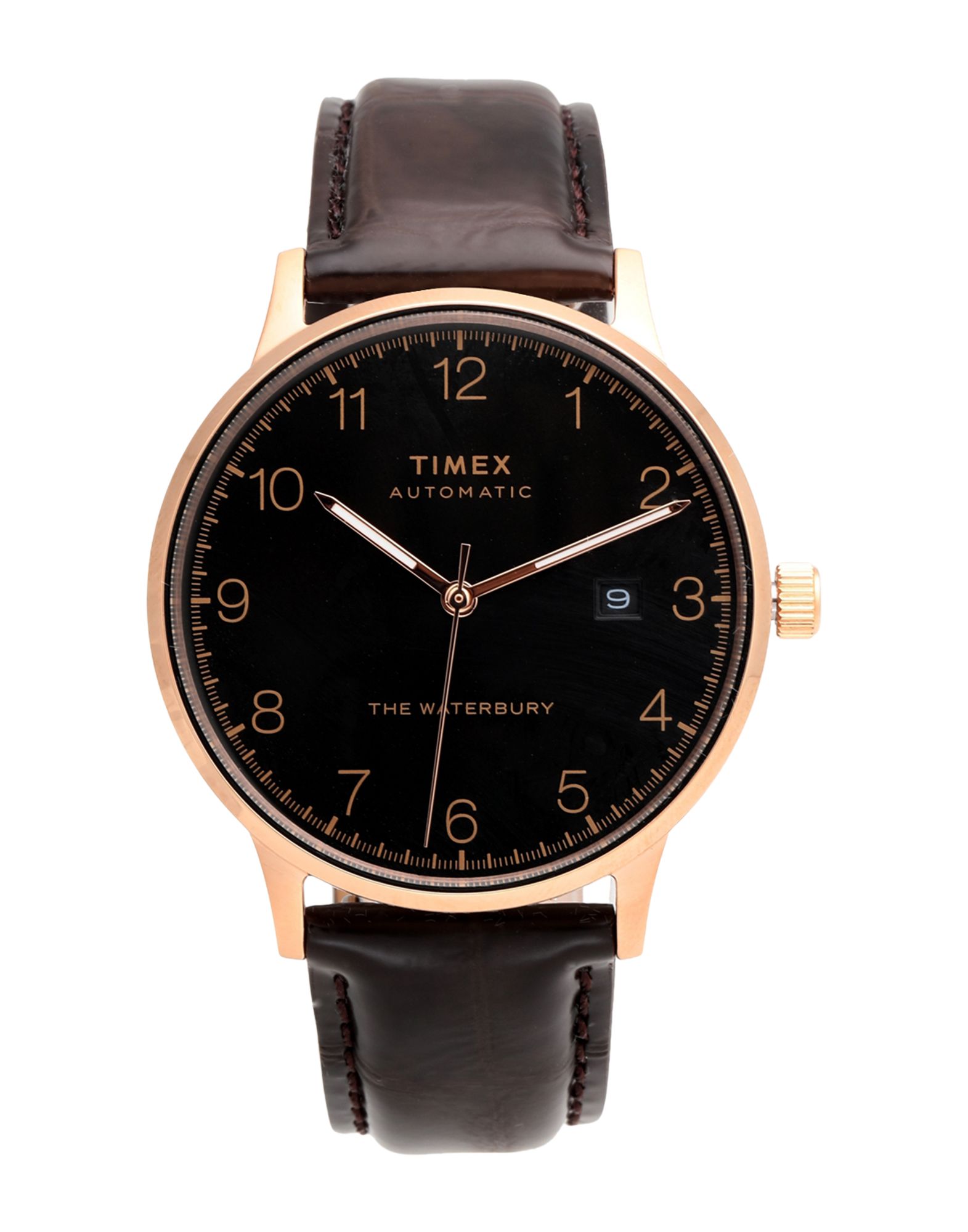 《セール開催中》TIMEX メンズ 腕時計 ダークブラウン 革 WATERBURY AUTOMATIC