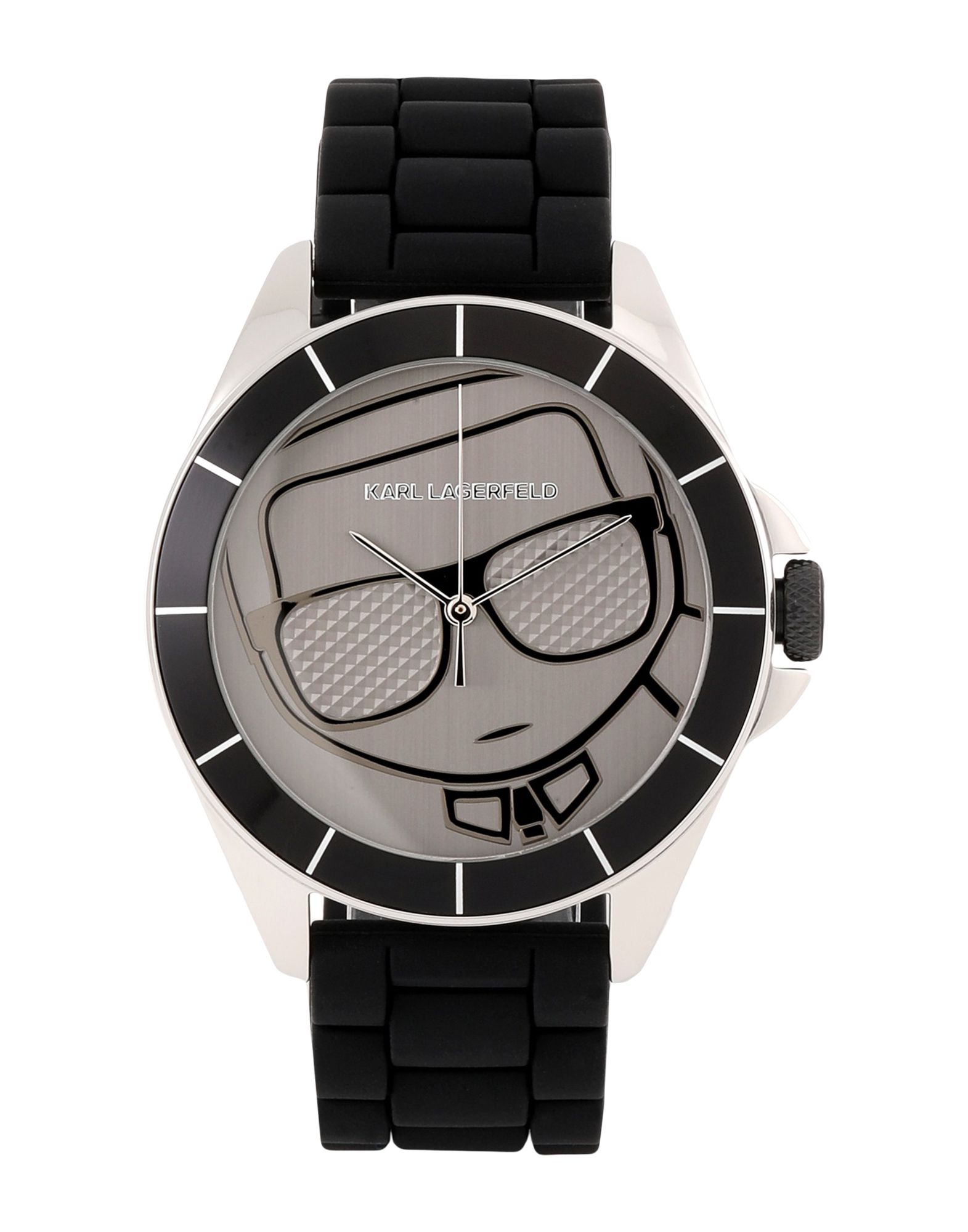 《セール開催中》KARL LAGERFELD メンズ 腕時計 ブラック ステンレススチール / ゴム IKONIK