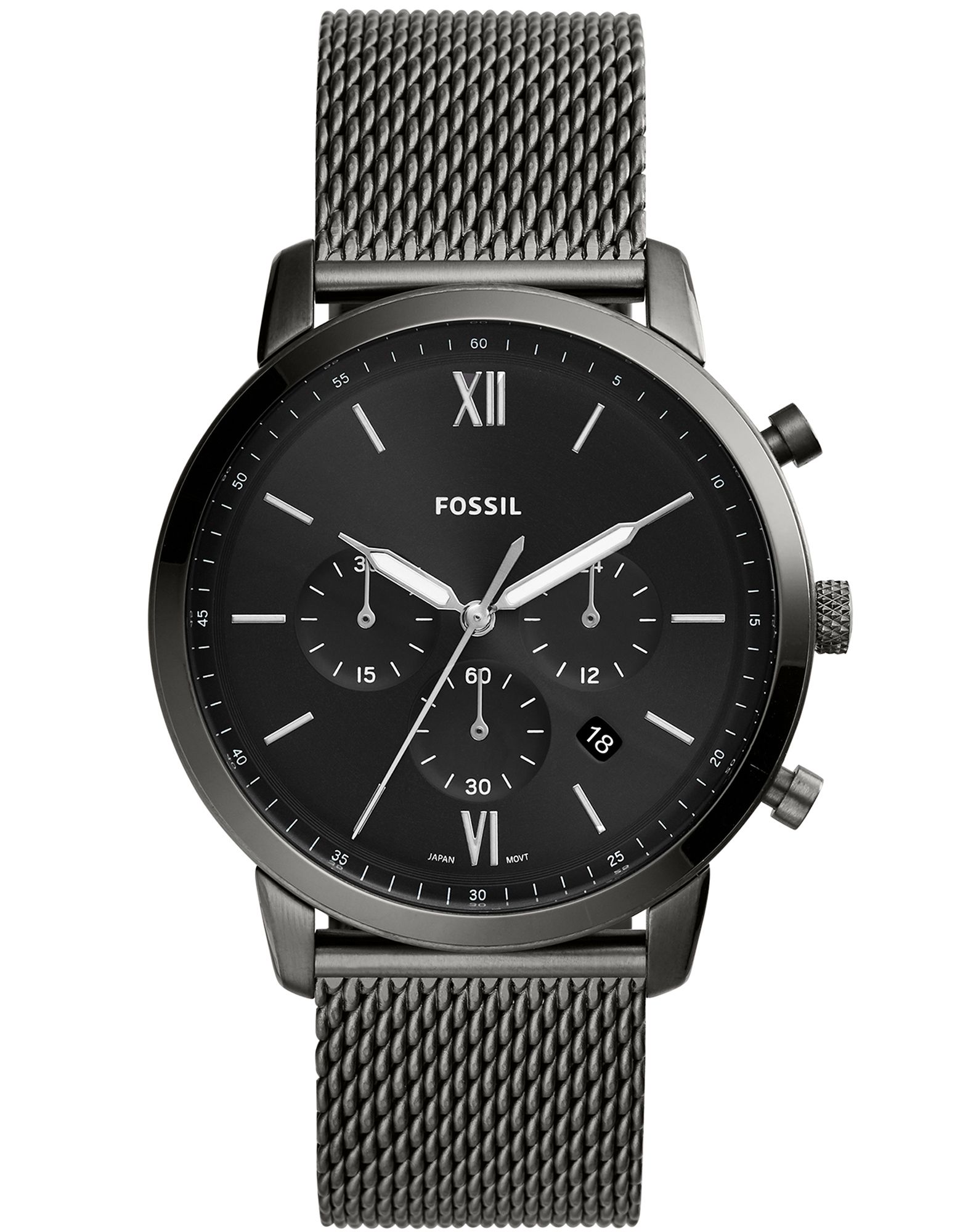 《セール開催中》FOSSIL メンズ 腕時計 鉛色 ステンレススチール NEUTRA CHRONO