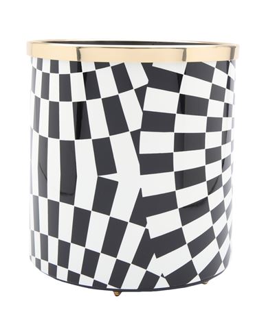 Fornasetti Solecentrismo Bianco/nero Container Or Basket Black Size - Iron, Brass