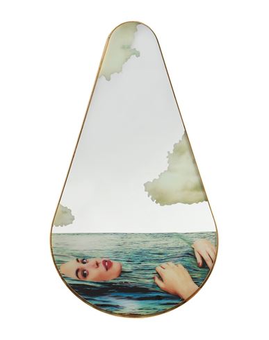 Seletti Wears Toiletpaper Sea Girl Mirror Sage Green Size - Brass, Glass