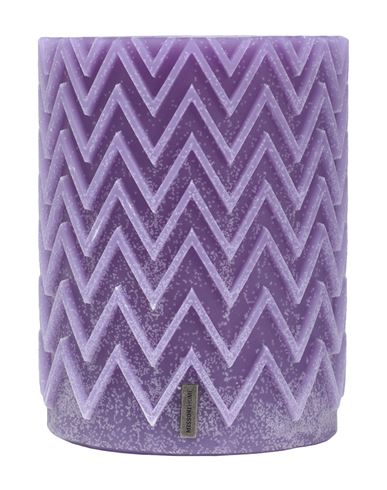 Missoni Home Chevron Candela Lanterna Diam.13 H.17 Candle Purple Size - Natural Wax