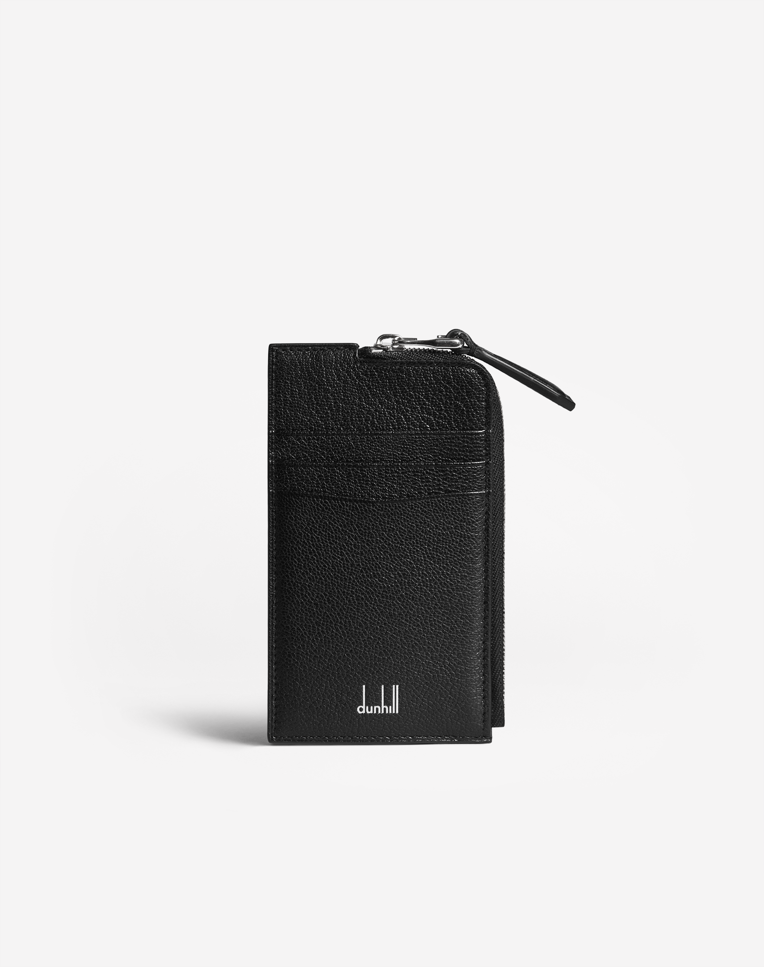 Dunhill Duke Fine Leather Zip Card Case In Black