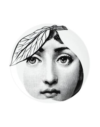 Fornasetti Tema E Variazioni N.24 Decorative Plate White Size - Porcelain, Stainless Steel In Gray