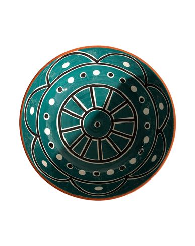 Bouchra Boudoua Dina Bowl Decorative Plate Deep Jade Size - Terracotta In Green