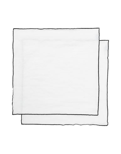 Maison De Vacances Napkin Bourdon Canvas Mimi Set Of 6 Placemat And Runner Off White Size - Linen, C