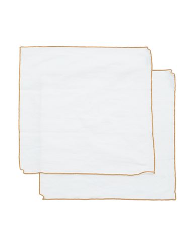 Maison De Vacances Napkin Bourdon Canvas Mimi Set Of 2 Napkin White Size - Linen, Cotton