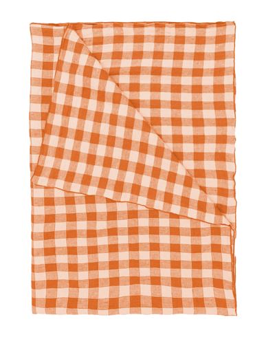 Maison De Vacances Table Cloth Bourdon Vintage 170x170 Tablecloth Orange Size - Linen