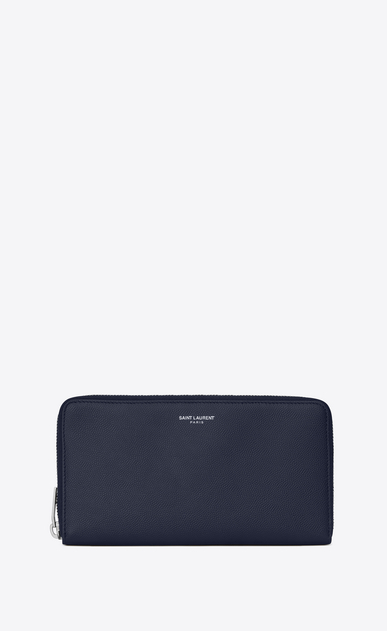 zip around wallet in grain de poudre embossed leather
