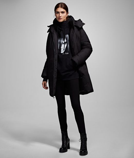 Karl Lagerfeld Mujer Plumífero X Carine Negro 70% Algodón, 30% Nailon, Tamaño: L