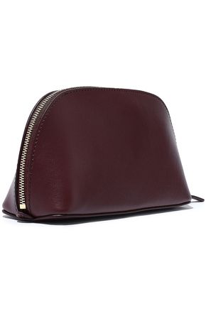 Smythson Woman Kinoly Polka-dot Leather Cosmetics Case Merlot | ModeSens