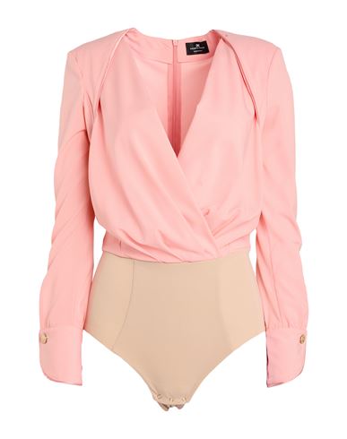 Elisabetta Franchi Woman Bodysuit Salmon Pink Size 6 Polyester, Elastane, Polyamide