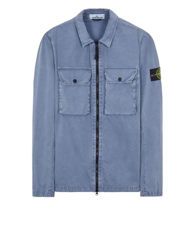 Stone island best sale overshirt blue