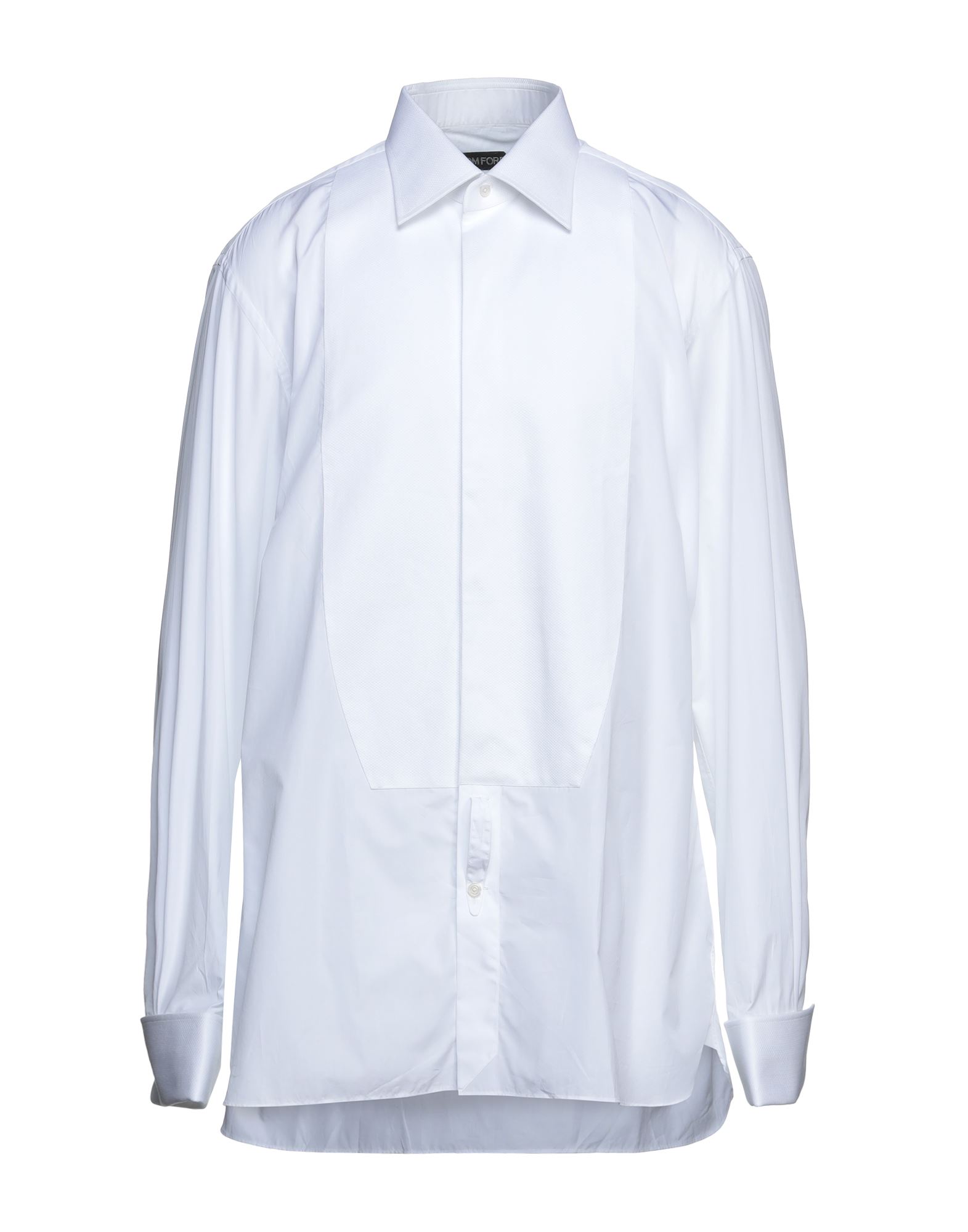Tom Ford Pleated Front Shirt Buttoned Cuffs In White