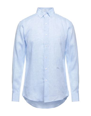 Man Shirt Sky blue Size 16 Cotton, Linen