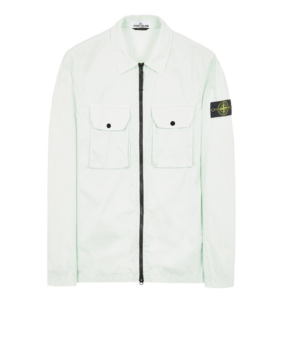 Over Shirt Man 113WN BRUSHED COTTON CANVAS_'OLD' EFFECT Front STONE ISLAND
