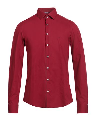 Calvin Klein Man Shirt Brick Red Size 15 ½ Cotton, Elastane