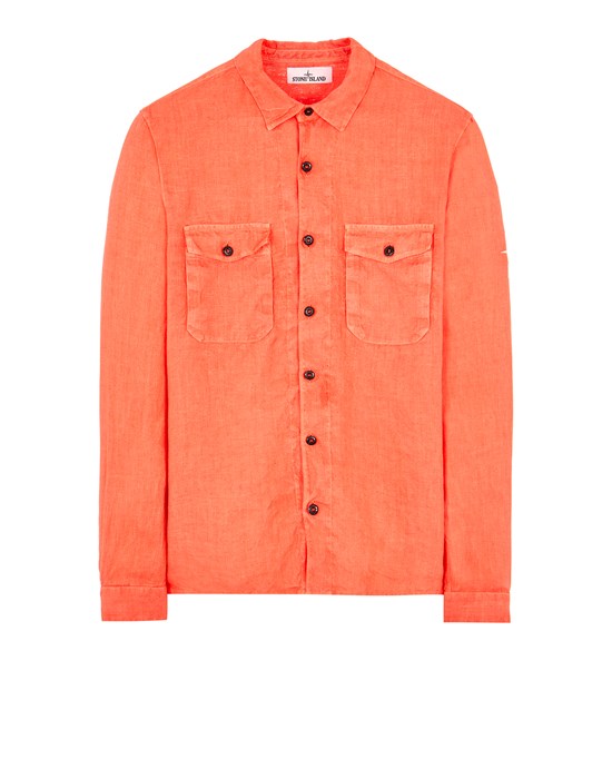  STONE ISLAND 12001 'FISSATO' EFFECT Long sleeve shirt Man Orange