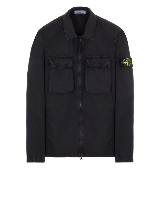 Sold out - STONE ISLAND 114WN 'OLD' TREATMENT Over Shirt Man Black