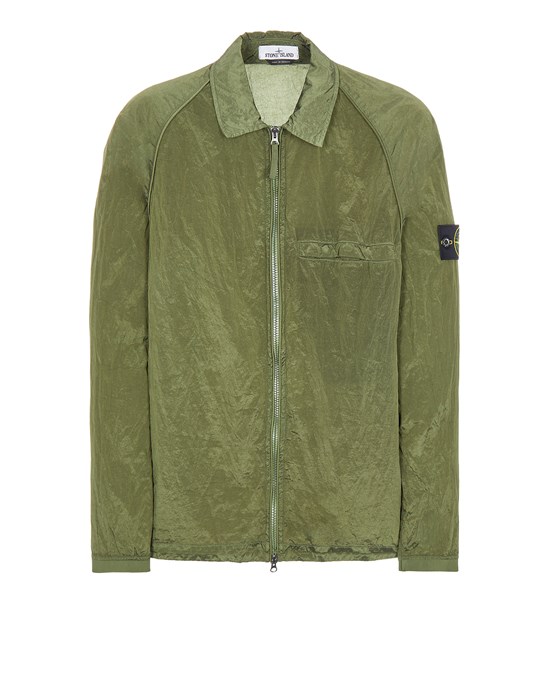  STONE ISLAND 12321  NYLON METAL IN ECONYL® REGENERATED NYLON_GARMENT DYED_PACKABLE Over Shirt Man Olive Green