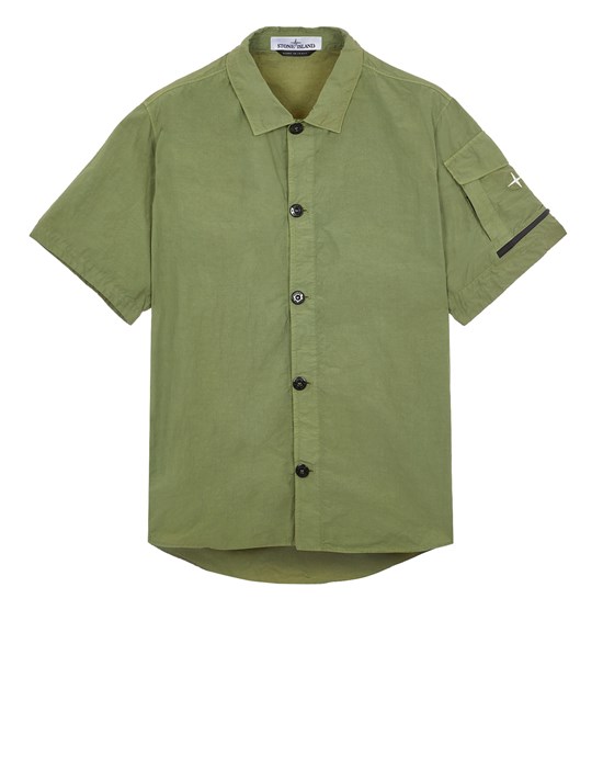  STONE ISLAND 10702 NASLAN LIGHT_GARMENT DYED 衬衫外套 男士 橄榄绿色