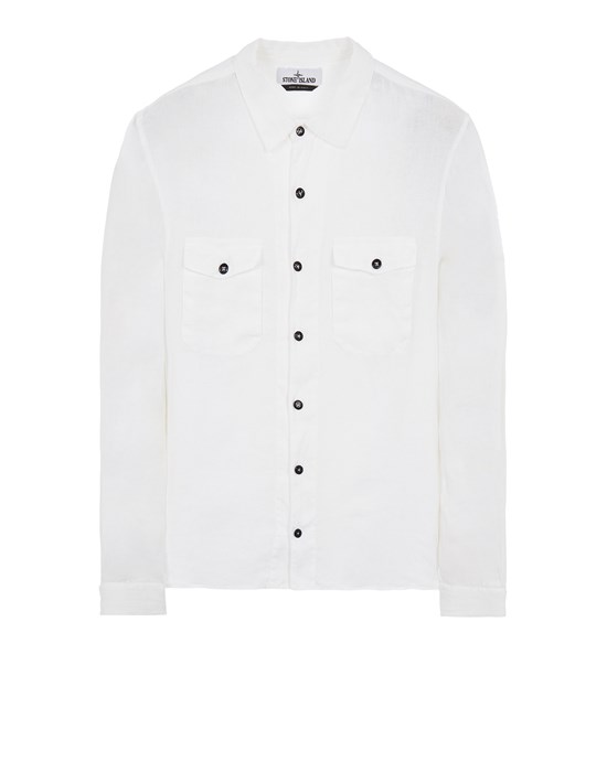  STONE ISLAND 12001 'FISSATO' EFFECT
 衬衫外套 男士 白色