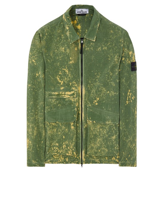  STONE ISLAND 12122 COTTON RIPSTOP OFF-DYE OVD_GARMENT DYED Surchemise Homme Vert olive