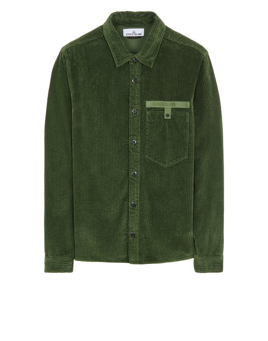 Sold out - STONE ISLAND 11811 CORDUROY 400 Over Shirt Man Olive Green