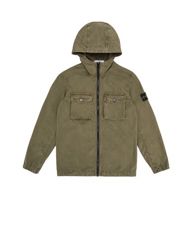 STONE ISLAND JUNIOR 10102 T.CO+OLD Over Shirt Man Olive Green GBP 264