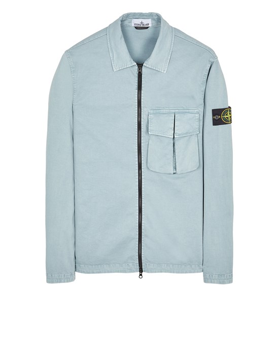 Over Shirt Man 10304 ORGANIC COTTON_'OLD' TREATMENT Front STONE ISLAND