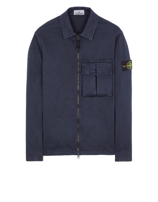  STONE ISLAND 10304 ORGANIC COTTON_'OLD' TREATMENT  Over Shirt Man Blue