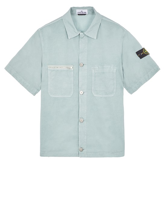 Sold out - STONE ISLAND 11429 短袖夹克衬衫 男士 天空色