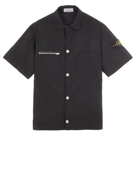 Sold out - STONE ISLAND 11429 短袖夹克衬衫 男士 黑色